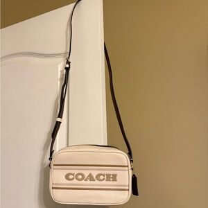 Coach Cream and Tan Crossbody Bag